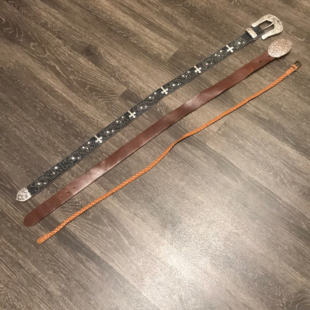 Set of 3 Western Belts - size M